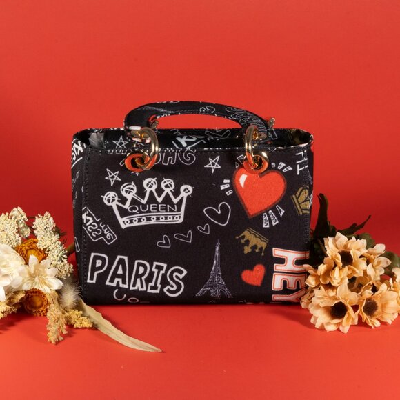 3 AM Forever Fashionnovab Graffiti Bag Clutches Color black - Picture 2 of 9